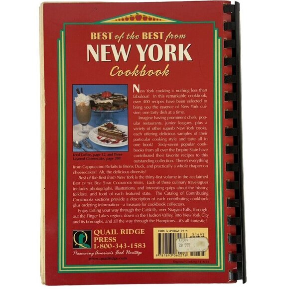 Best Of The Best From New York Cookbook By Quail Ridge Press 2001 Spiral Bound - Picture 3 of 15